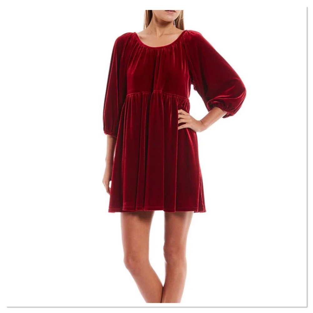 C&V Chelsea & Violet Women’s Velvet Babydoll Dress L